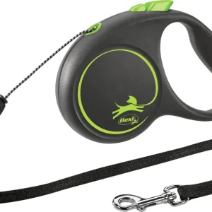 Flexi BLACK DESIGN Seil S 5 Meter grün Roll-Leine für Hunde Echt